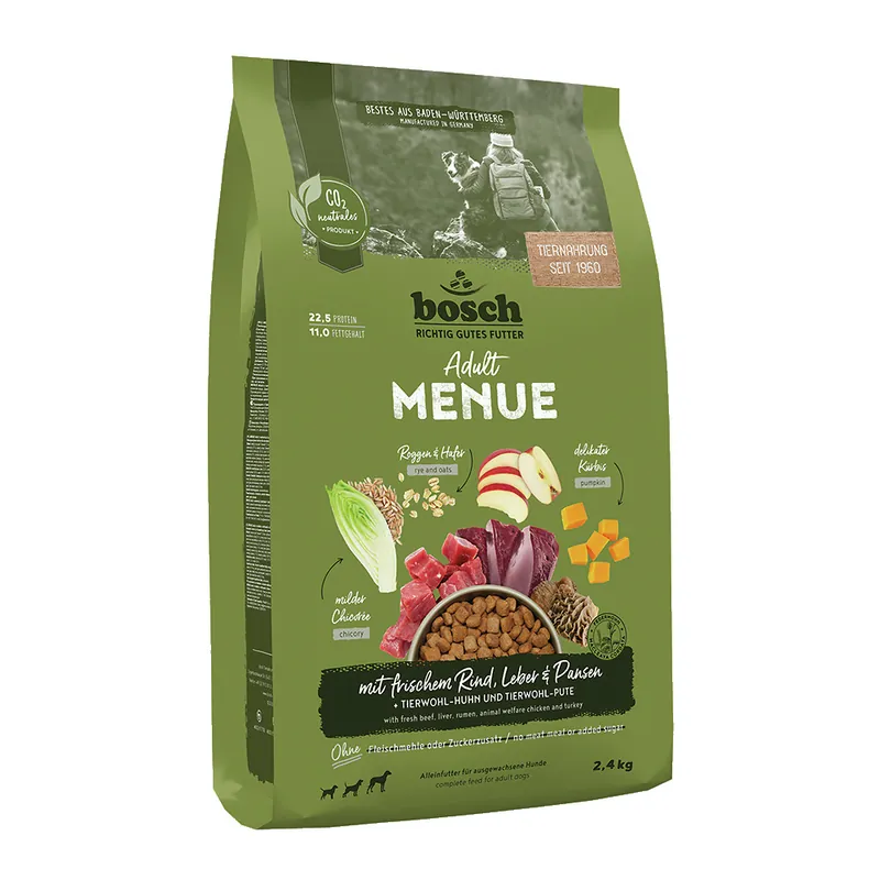 BOSCH MENUE Adult Rind+Leber + Pansen 2,4 kg Neu